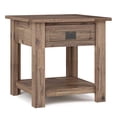 thumbnail image 1 of SIMPLIHOME Monroe SOLID ACACIA WOOD 22 inch Wide Square Rustic End Table in Rustic Natural Aged Brown with Storage, 1 Drawer, for the Living Room and Bedroom, 1 of 5