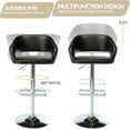thumbnail image 5 of Wubio Adjustable Bar Stool with Hollow Back and Arms, Modern PU Leather Swivel Barstool, Airlift Counter Height Bar Chair for Kitchen Dining Room (Black), 5 of 9