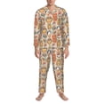thumbnail image 3 of Naloa Colorful Owls Men’s Pajamas Set - Long Sleeve Button Down Sleep Shirt and Pajama Bottoms Sleepwear Set-X-Large, 3 of 7