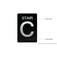 thumbnail image 2 of Stair C Sign -Stair Number Sign Black (Aluminium, Black/Silver,Size 6x9) The Sensation line, 2 of 4