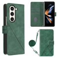 thumbnail image 2 of Decase Wallet Magnetic phone Case for Samsung Galaxy Z Fold5 2023, Premium PU Leather Removable Adjustable Crossbody Shoulder Strap Stand Magnetic Card Slots Kickstand Shockproof Phone Cover,Green, 2 of 8