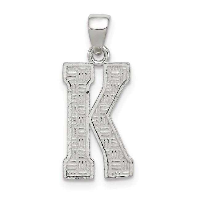 925 Sterling Silver Dainty Letter K Initial Name Monogram Necklace Charm Pendant