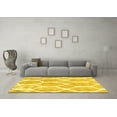 thumbnail image 3 of Ahgly Company Machine Washable Indoor Round Trellis Yellow Modern Area Rugs, 6' Round, 3 of 4