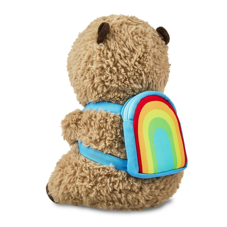 Adorable Capybara Plush Backpack Brown Faux Fur Soft Plush 13.7-Inch Student Girl Plush Capybara Backpack Cute Fluffy Cartoon Bag  main image 3