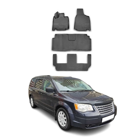 OMAC Floor Mats Liner for Chrysler Town & Country Van 2008-2016 TPE All-Weather