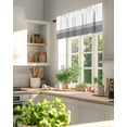 thumbnail image 6 of White Geometric Gray Stripes Window Valance Curtain Modern Minimalist Rod Pocket Short Curtain for Living Room, Bedroom & Kitchen Window Decor 42x12in, 6 of 8