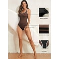 thumbnail image 5 of DOKOTOO Women's One Piece Swimsuit Tummy Control High Cut Bathing Suit Ribbed Round Neck Sporty Swimwear, 5 of 10