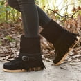 thumbnail image 2 of asdoklhq Boots Under $15,Tassel Boots for Women Suede Ankle Booties Winter Round Toe Vintage Fringe Mid-Calf Flat Shoes, 2 of 3