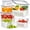 4PCS, variant on 4 Pack Fruit Storage Containers for Fridge with Strainer, Reusable Plastic Produce Organizers and Storage for Berries, Salad, Lettuce, Various Sizes 3.4, 1.8, 0.9, 0.4 QT