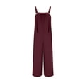 thumbnail image 5 of ZQUUVOU Women's Jumpsuit Casual Solid-Color Button Pocket Long Trousers(Burgundy,S), 5 of 7