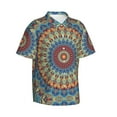 thumbnail image 2 of Fotbe Round Mandala Hawaiian Shirt For Men Unisex Summer Beach Casual Short Sleeve Cotton Linen Button Down Shirts-Xx-Large, 2 of 9