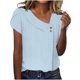 thumbnail image 1 of Camisetas Casuales de las Mujeres, Suelto Verano Color Sólido, Cuello en V Manga Corta para las Mujeres, 1 of 5