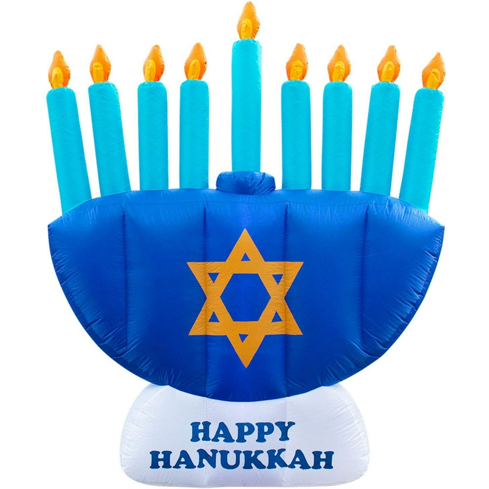 Holidayana 8 Ft Tall Giant Inflatable Hanukkah Menorah Holiday Yard