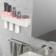 thumbnail image 4 of Taza de adsorción Cepillo de dientes Soporte para pasta de dientes Baño familiar Baño sin perforaciones Soporte para cepillo de dientes para teléfono, rosa, 3 tazas sidaley HA2692-06B, 4 of 6