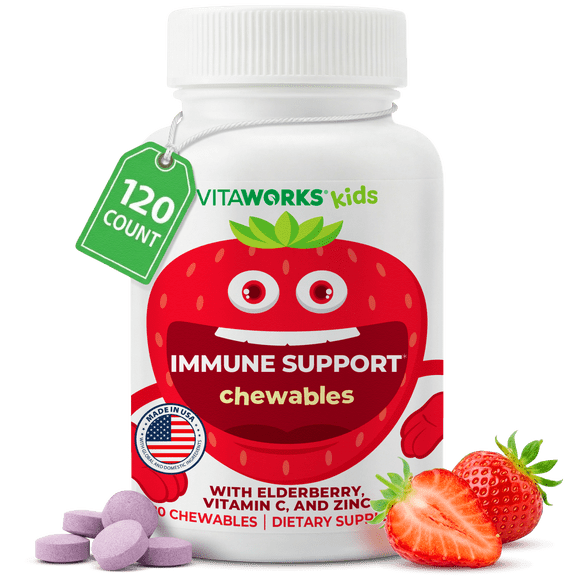 Elderberry, Zinc, Vitamin C, Immune Support for Kids Chewables