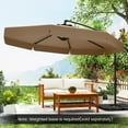 thumbnail image 5 of Gymax 10FT Offset Hanging Umbrella Patio Cantilever Umbrella w/ Easy Tilt Adjustment Taupe, 5 of 10