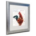 thumbnail image 2 of Trademark Fine Art "Dans la Ferme Rooster II" Canvas Art by Jennifer Redstreake White Matte, Silver Frame, 2 of 3