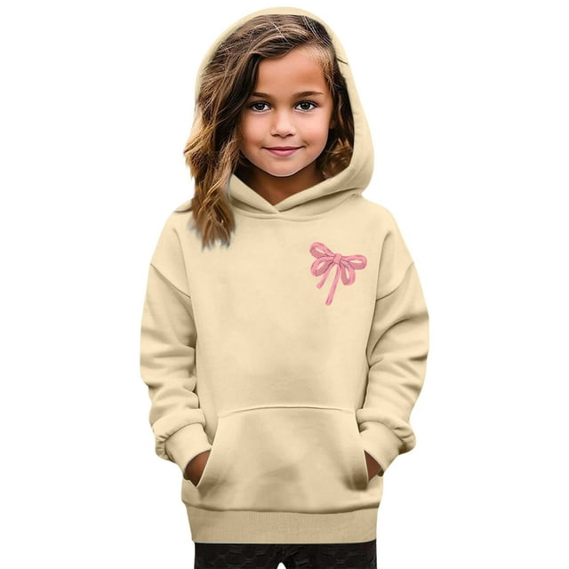 Chandail en Molleton pour Enfants Garçons Manches Longues Imprimé à Capuche Col Rond Mignon Chandail Coupe Décontractée Vêtements Automne Hiver Petites Filles 9-10 Ans