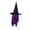 Purple, variant on Hanging Ghost Decoration with Witch Hat for Indoor Outdoor Halloween Party Home Wall Ceiling Event Venue Display Prop