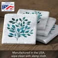 thumbnail image 4 of CounterArt Leaves In Teal 4 Pack Natural Marble Cork Backed Stone Coasters, 4 of 7