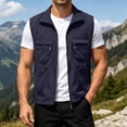 thumbnail image 2 of Men's Fishing Vest Outdoor Lightweight Fishing Work Photo Safari Cargo Vest Dark Blue M, 2 of 4