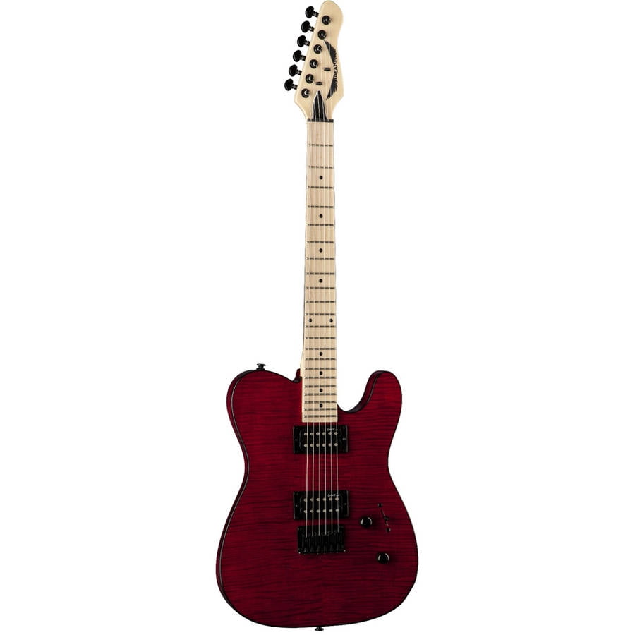 Dean NashVegas Flame Hum Hum Electric Guitar Trans Red