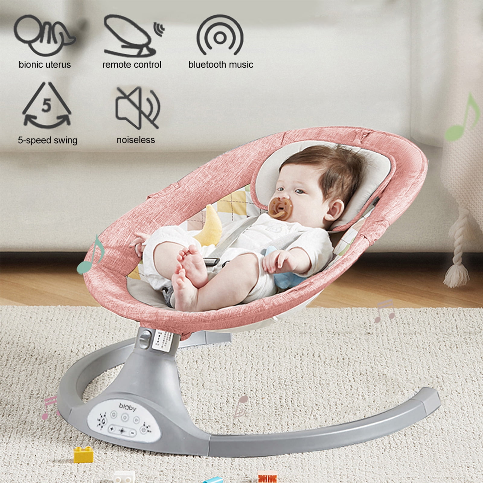 Portable Baby Swing Cradle for Infants Rocker Chair with Music Comfort and Soothing Baby Swing Can Be Used from The Beginning of The Newborn 