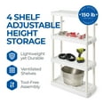 thumbnail image 3 of Gracious Living 4 Shelf Adjustable Height Storage Unit, White (4 Pack), 3 of 12