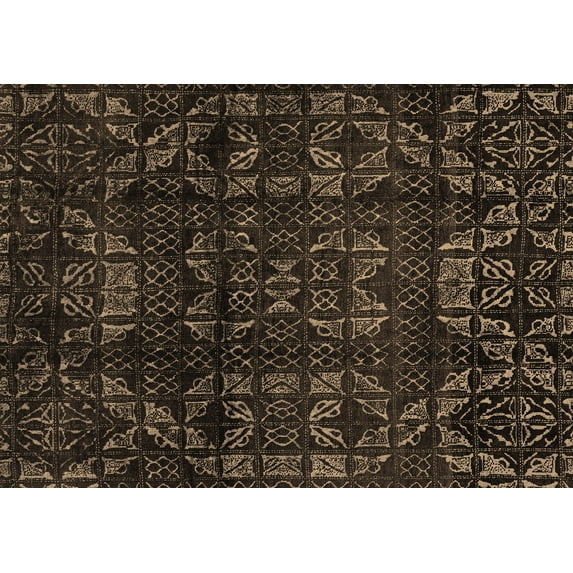 Ahgly Company Indoor Rectangle Abstract Brown Modern Area Rugs, 3' x 5'