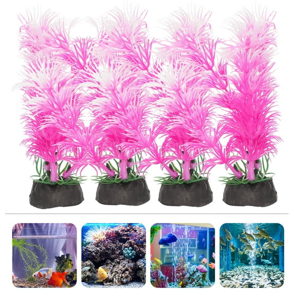 WHAMVOX  10 Pcs Artificial Grass Aquatic Decoration Aquarium Ornaments