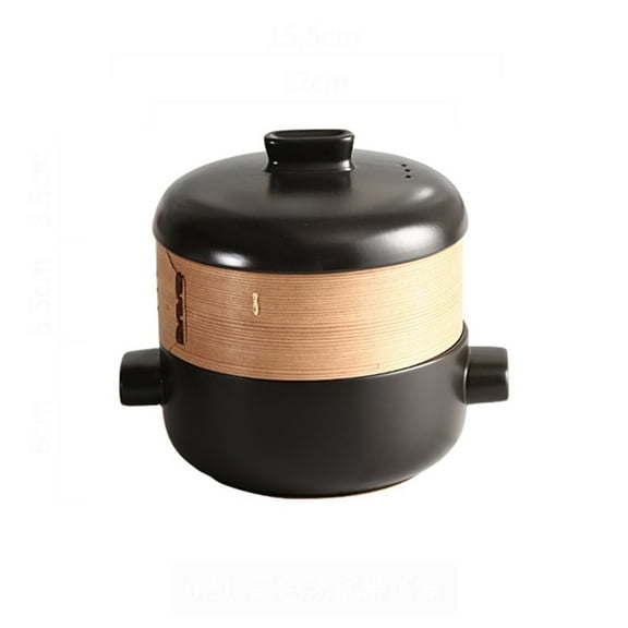 Ceramic Casserole Clay Pot, 2L with Steamer Basket Casserole Pot, Ceramic Pot with Lid, Japanese Casserole, Stew Pot, For Shabu Shabu Home Cooking, Heat Resistant Ceramic Casserole