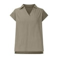 thumbnail image 6 of Mittory Cotton Linen Shirts for Women Sleeveless Collared Tank Tops Blouses Work Shirts V-Neck Casual Summer Tshirt, 6 of 8