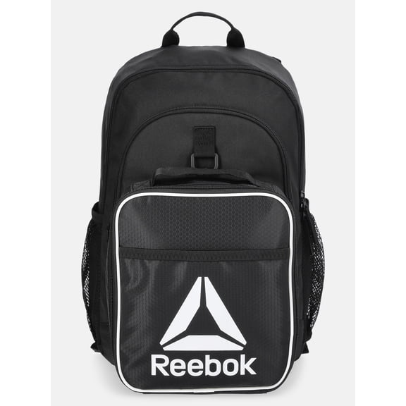 Reebok Kids' Charlie 17" Laptop Backpack and Lunch Bag Set, 2-Piece, Black
