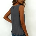 thumbnail image 5 of PNTUTB Stylish Women's Sleeveless Tops Casual Solid-Color Crew-Neck Tank Tops Lace-Hem Tank Tops with Back Tie Simple Versatile Loose Tank Tops, 5 of 6