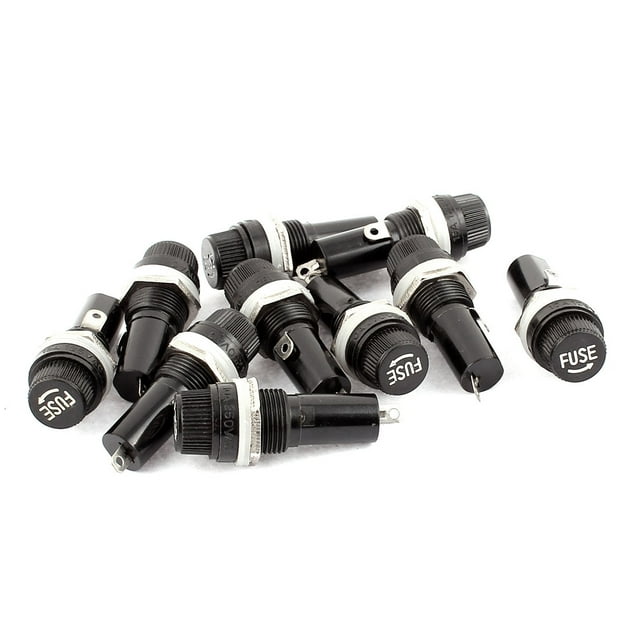 10 Pcs Soporte de Fusible Montado en Panel AC125V/15A 250V/10A de 14mm para Fusible de 6x30mm