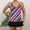 Pink, variant on Qingpeng Plus Size Two Piece Tankini Swimsuits for Women Stripe Printed Top and High Waisted Dress Bathing Suit Modest Swimwear