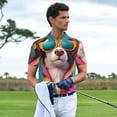 thumbnail image 3 of Wukai Colorful Sunglasses Dog Men’s Polo Shirts Sleeve,Camisas Polo Para Hombre,True Classic Tees Men-Small, 3 of 6