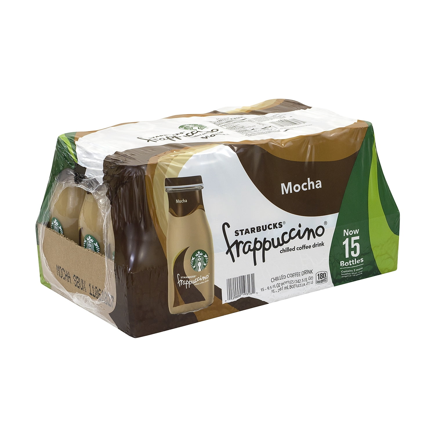 Starbucks Frappuccino Mocha Iced Coffee Drink, 9.5 fl oz 15 Pack Bottles