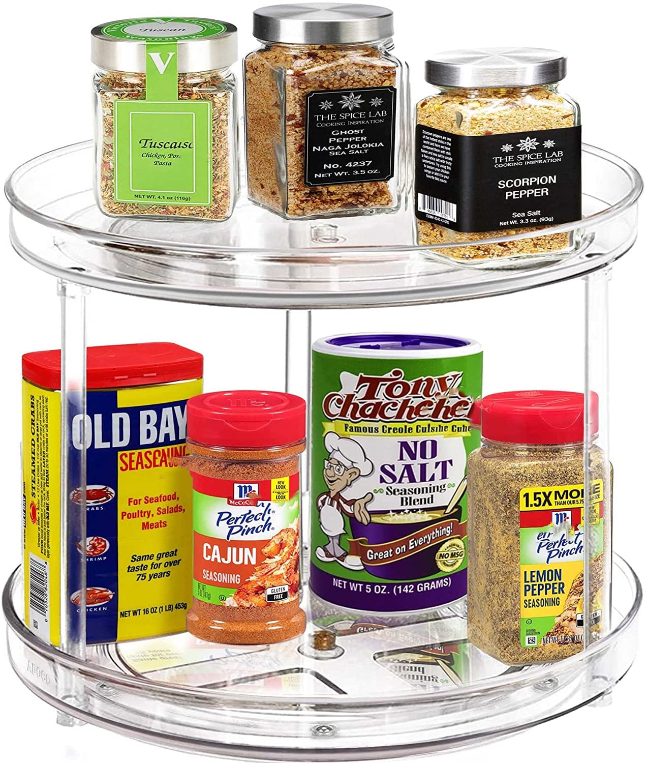 PHANCIR 2 Tier Rotating Lazy Susan Turntable Cabinet Counter Organizer