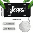 thumbnail image 2 of 1 Pcs License Plate Covers & Frames, Bold Typography: Jesus For Decorative Front, Aluminum License Plate Covers & Frames Cover For Men Women, 12" X 6", 2 of 7