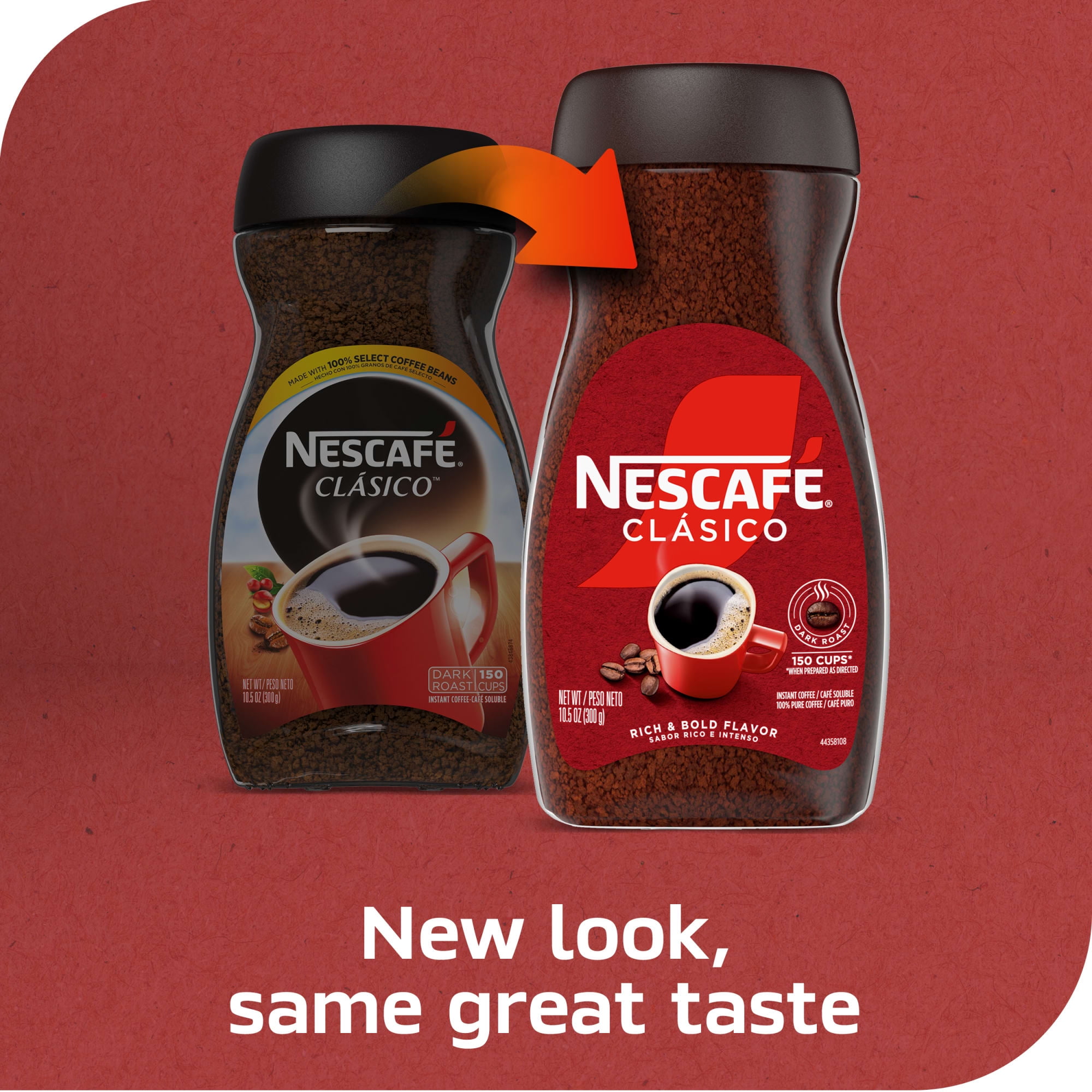NESCAFÉ CLÁSICO Café Tostado Oscuro, Café Instantáneo, 10.5 oz, 1 Frasco