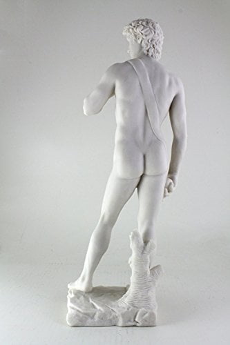 Top Collection 12 Small David Statue by Michelangelo in White Marble Finish