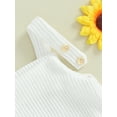thumbnail image 6 of Liacowi Baby Boy Girl Overalls Sleeveless Solid Color Knit Rompers Newborn Infant Clothes, 6 of 9
