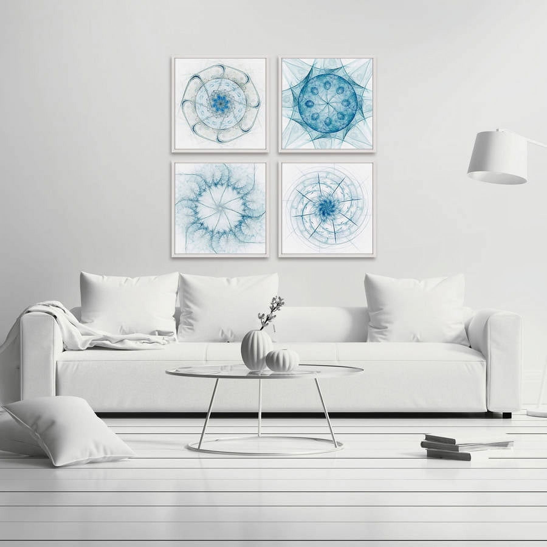 Blue Dimensions Quadriptych