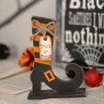 thumbnail image 4 of 5 piezas de decoraciones de madera de Halloween, centro de mesa de Halloween, decoración artesanal que incluye decoración de bruja/fantasma/zapatos para el hogar, interior, vacaciones, suministro, 4 of 5
