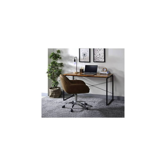 HomeStock Gothic Grandeur Desk in Oak & Black