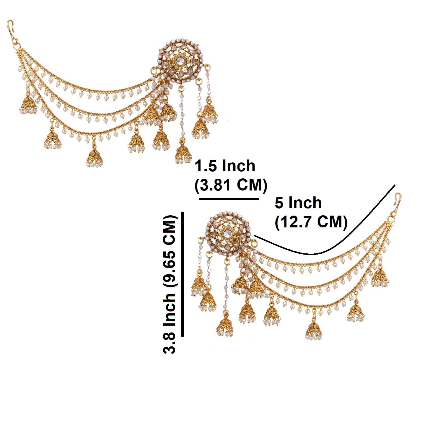 Silver Bahubali Earrings Tikka Indian Jewelry Polki Earrings Pakistani  Jewelry Punjabi Earrings Punjabi Jewelry Earchain Earrings - Etsy