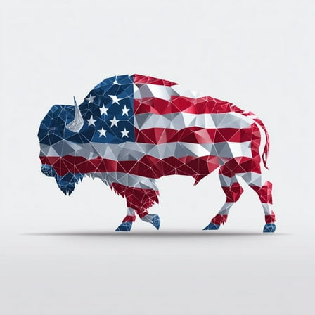 MAKTEM Bison American Flag Car Decal, Patriotic Buffalo USA Sticker for Truck, SUV, Laptop, Cooler, or Window, Durable Waterproof Vinyl Outdoor Decoration