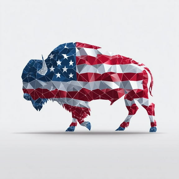 MAKTEM Bison American Flag Car Decal, Patriotic Buffalo USA Sticker for Truck, SUV, Laptop, Cooler, or Window, Durable Waterproof Vinyl Outdoor Decoration