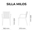 thumbnail image 3 of Lagoon Silla de Comedor con Descansabrazos para Interior y Exterior con Protección UV, Modelo Milos Lagoon  Milos, 3 of 4